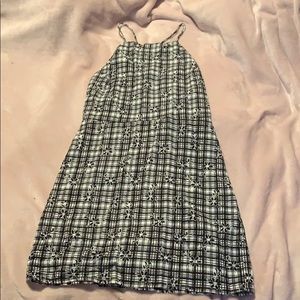 Plaid floral mini dress